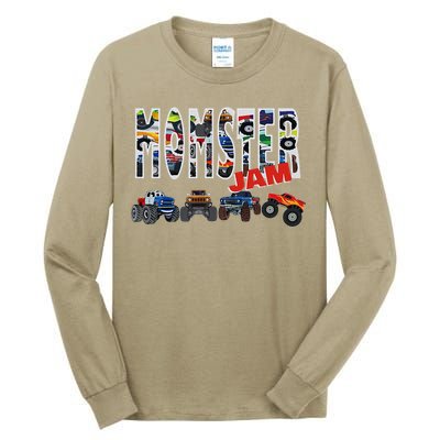 Monster Truck Jam Mom Momster Boy Mama Birthday Mothers Day Tall Long Sleeve T-Shirt