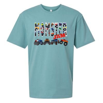 Monster Truck Jam Mom Momster Boy Mama Birthday Mothers Day Sueded Cloud Jersey T-Shirt