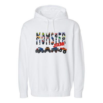 Monster Truck Jam Mom Momster Boy Mama Birthday Mothers Day Garment-Dyed Fleece Hoodie