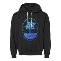 Minimalist Tree Joshua Tree National Park Distressed Design Gift Garment-Dyed Fleece Hoodie