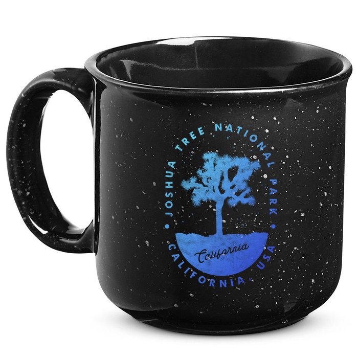 Minimalist Tree Joshua Tree National Park Distressed Design Gift 15oz Campfire Ceramic Mug
