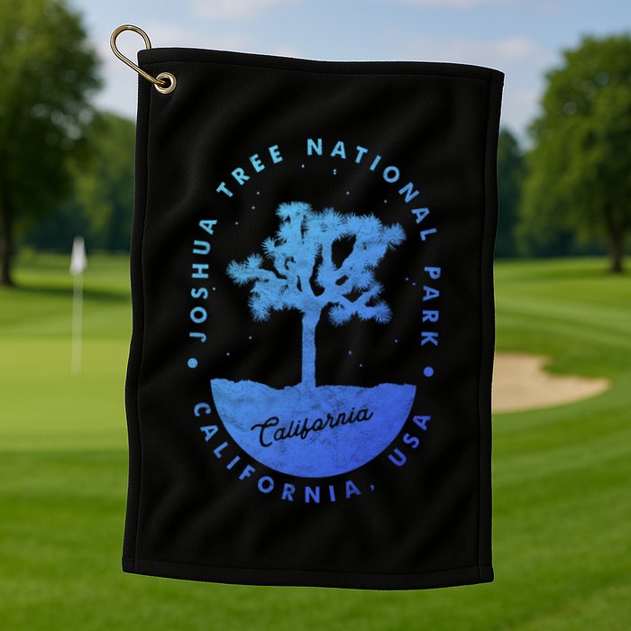 Minimalist Tree Joshua Tree National Park Distressed Design Gift Golf Towel