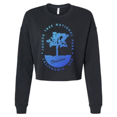 Minimalist Tree Joshua Tree National Park Distressed Design Gift Cropped Pullover Crew