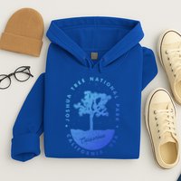 Minimalist Tree Joshua Tree National Park Distressed Design Gift Hoodie