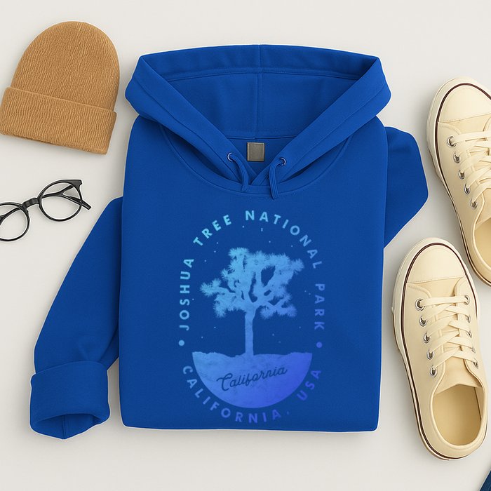 Minimalist Tree Joshua Tree National Park Distressed Design Gift Hoodie