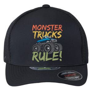 Monster Truck Jam Monster Trucks Rule Birthday Boy Gifts Flexfit Unipanel Trucker Cap