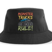 Monster Truck Jam Monster Trucks Rule Birthday Boy Gifts Sustainable Bucket Hat