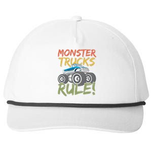 Monster Truck Jam Monster Trucks Rule Birthday Boy Gifts Snapback Five-Panel Rope Hat