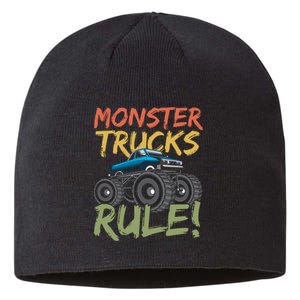 Monster Truck Jam Monster Trucks Rule Birthday Boy Gifts Sustainable Beanie