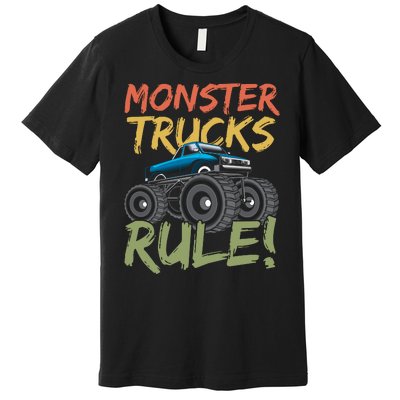 Monster Truck Jam Monster Trucks Rule Birthday Boy Gifts Premium T-Shirt