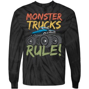 Monster Truck Jam Monster Trucks Rule Birthday Boy Gifts Tie-Dye Long Sleeve Shirt