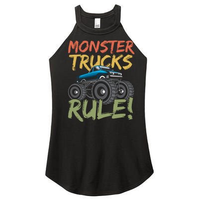 Monster Truck Jam Monster Trucks Rule Birthday Boy Gifts Women’s Perfect Tri Rocker Tank