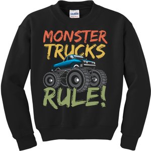 Monster Truck Jam Monster Trucks Rule Birthday Boy Gifts Kids Sweatshirt