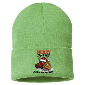 Merry Trucking Jingle All The Way Christmas Sustainable Knit Beanie