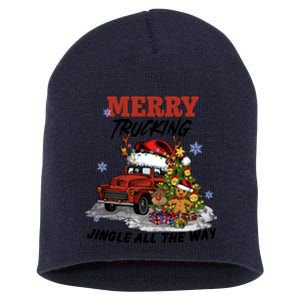 Merry Trucking Jingle All The Way Christmas Short Acrylic Beanie