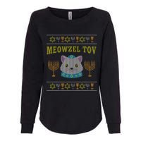 Meowzel Tov Jewish Cat Ugly Christmas Hanukkah  Womens California Wash Sweatshirt