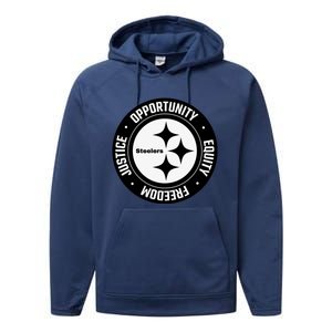 Mike Tomlin Justice Opportunity Equity Freedom Performance Fleece Hoodie