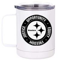 Mike Tomlin Justice Opportunity Equity Freedom 12 oz Stainless Steel Tumbler Cup