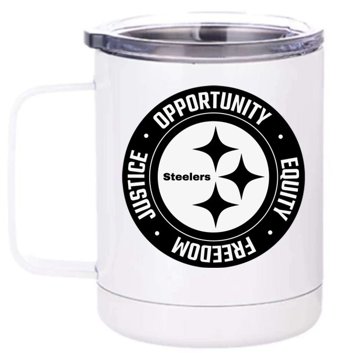 Mike Tomlin Justice Opportunity Equity Freedom 12 oz Stainless Steel Tumbler Cup