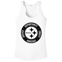 Mike Tomlin Justice Opportunity Equity Freedom Ladies PosiCharge Competitor Racerback Tank