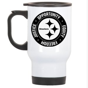 Mike Tomlin Justice Opportunity Equity Freedom Stainless Steel Travel Mug