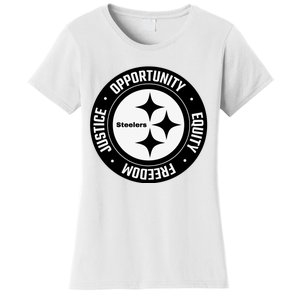 Mike Tomlin Justice Opportunity Equity Freedom Women's T-Shirt