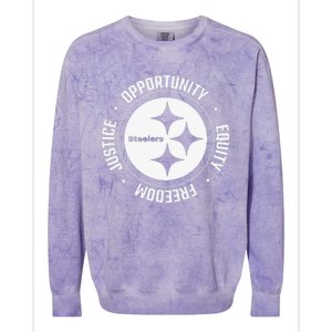 Mike Tomlin Justice Opportunity Equity Freedom Colorblast Crewneck Sweatshirt