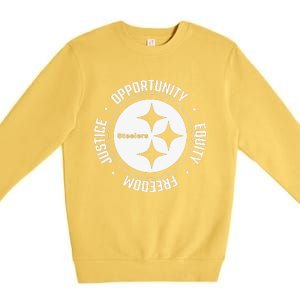 Mike Tomlin Justice Opportunity Equity Freedom Premium Crewneck Sweatshirt