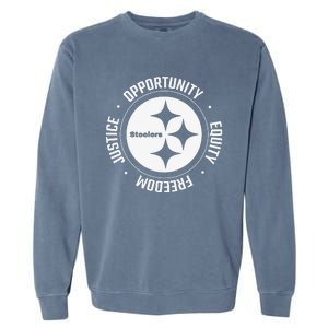 Mike Tomlin Justice Opportunity Equity Freedom Garment-Dyed Sweatshirt