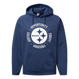 Mike Tomlin Justice Opportunity Equity Freedom Performance Fleece Hoodie