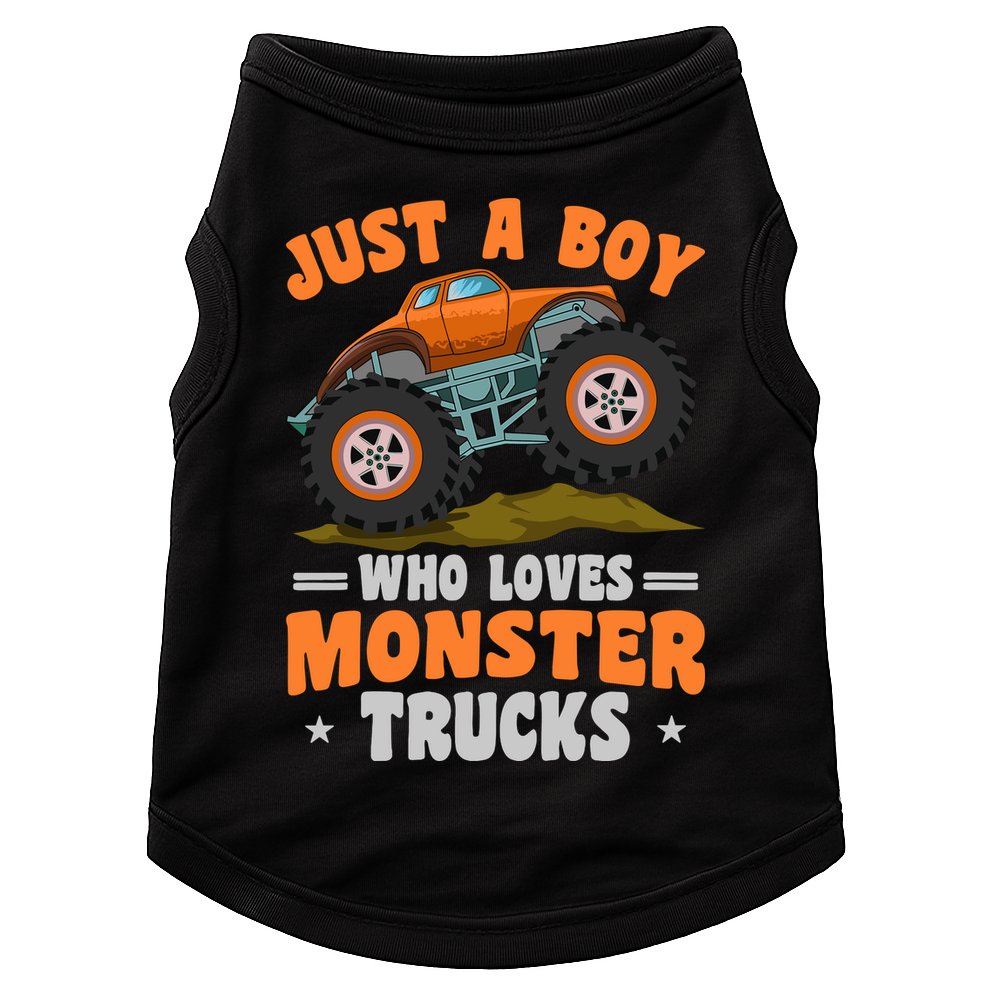 Monster Truck Just A Boy Who Loves Monster Trucks Doggie Tank