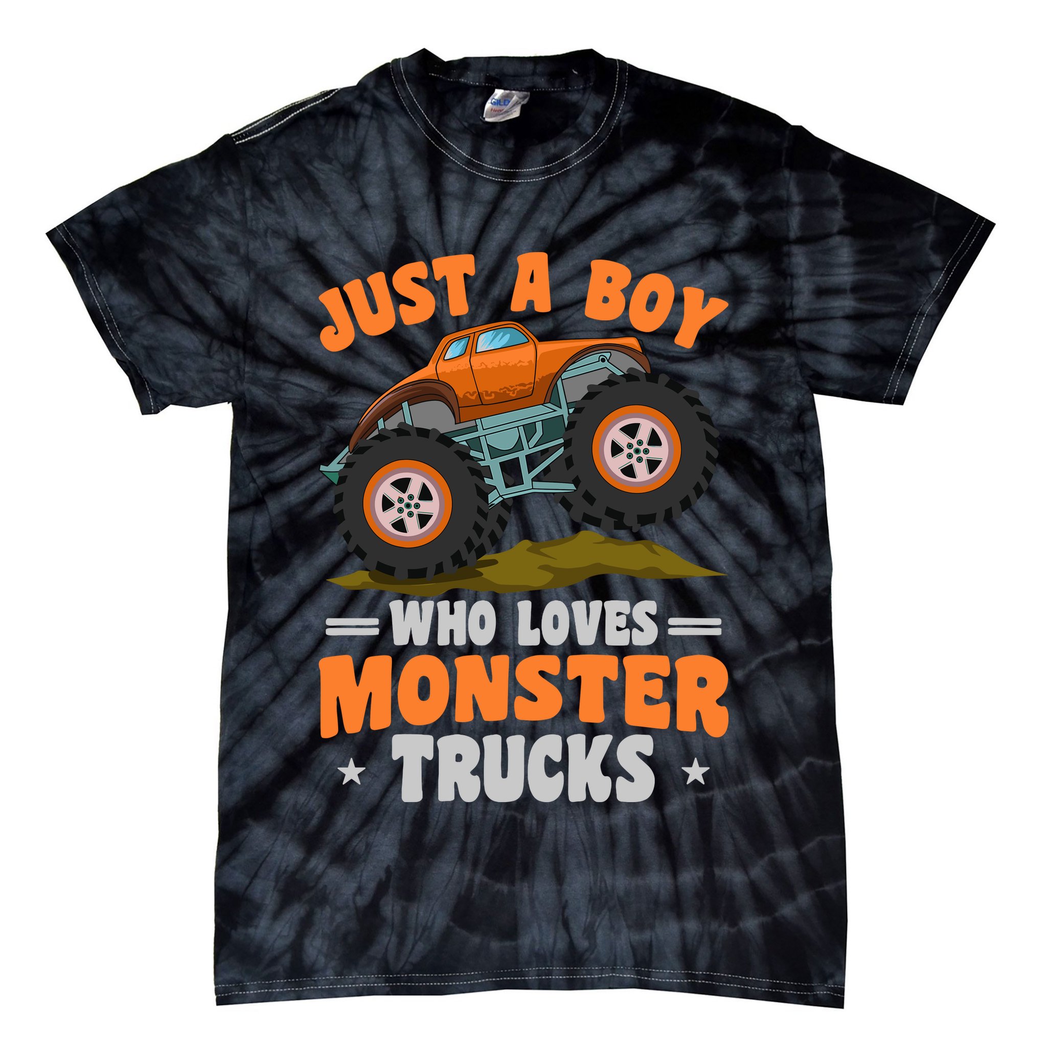 Monster Truck Just A Boy Who Loves Monster Trucks Tie-Dye T-Shirt