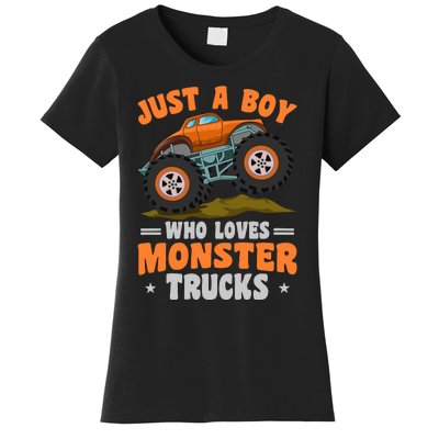 Monster Truck Just A Boy Who Loves Monster Trucks Women's T-Shirt