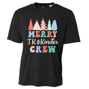 Merry TK & Kinder Crew Kindergarten Teacher Christmas Tree  Cooling Performance Crew T-Shirt