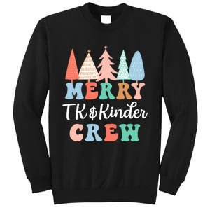 Merry TK & Kinder Crew Kindergarten Teacher Christmas Tree  Sweatshirt