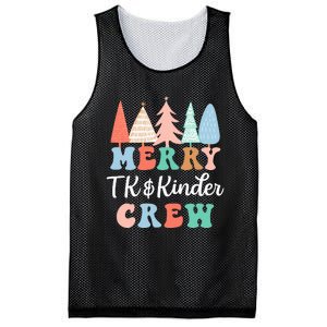 Merry TK & Kinder Crew Kindergarten Teacher Christmas Tree  Mesh Reversible Basketball Jersey Tank