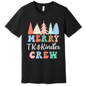 Merry TK & Kinder Crew Kindergarten Teacher Christmas Tree  Premium T-Shirt