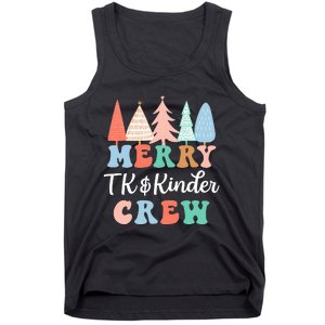 Merry TK & Kinder Crew Kindergarten Teacher Christmas Tree  Tank Top