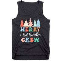 Merry TK & Kinder Crew Kindergarten Teacher Christmas Tree  Tank Top