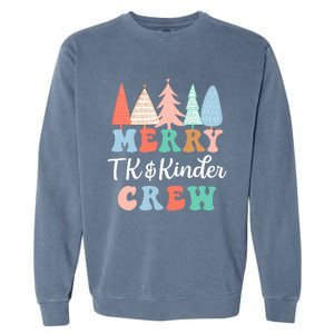 Merry TK & Kinder Crew Kindergarten Teacher Christmas Tree  Garment-Dyed Sweatshirt