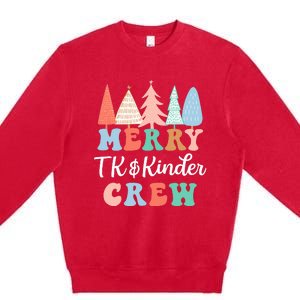 Merry TK & Kinder Crew Kindergarten Teacher Christmas Tree  Premium Crewneck Sweatshirt