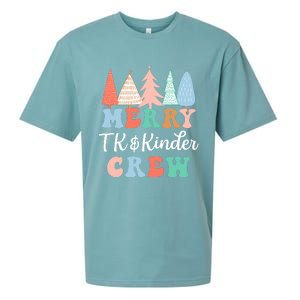 Merry TK & Kinder Crew Kindergarten Teacher Christmas Tree  Sueded Cloud Jersey T-Shirt