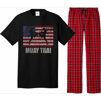 Muay Thai Kickboxing American Flag Mma Vintage Cute Gift Pajama Set