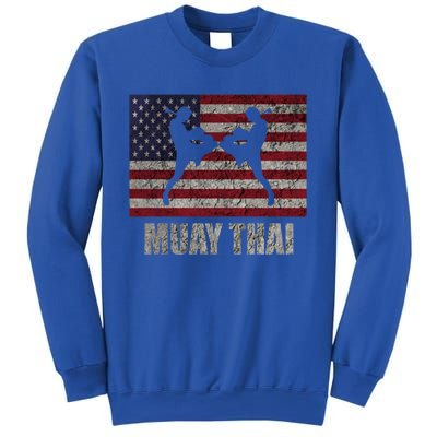 Muay Thai Kickboxing American Flag Mma Vintage Cute Gift Sweatshirt