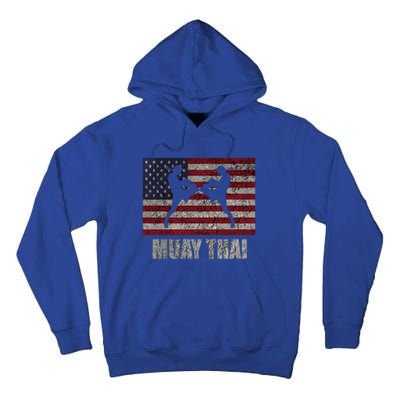 Muay Thai Kickboxing American Flag Mma Vintage Cute Gift Tall Hoodie