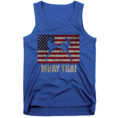 Muay Thai Kickboxing American Flag Mma Vintage Cute Gift Tank Top