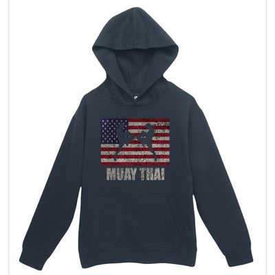 Muay Thai Kickboxing American Flag Mma Vintage Cute Gift Urban Pullover Hoodie