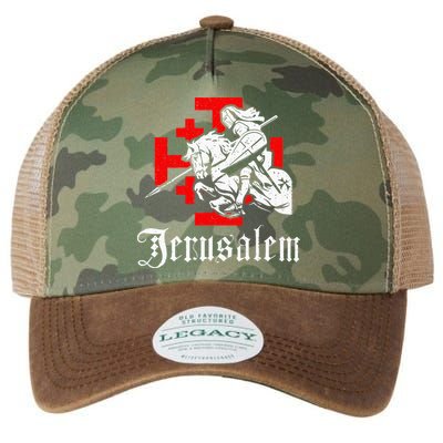 Medieval Templar Knight On War Horse Jerusalem Cross Legacy Tie Dye Trucker Hat