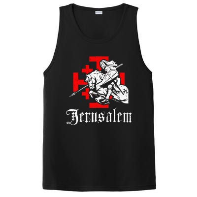 Medieval Templar Knight On War Horse Jerusalem Cross PosiCharge Competitor Tank