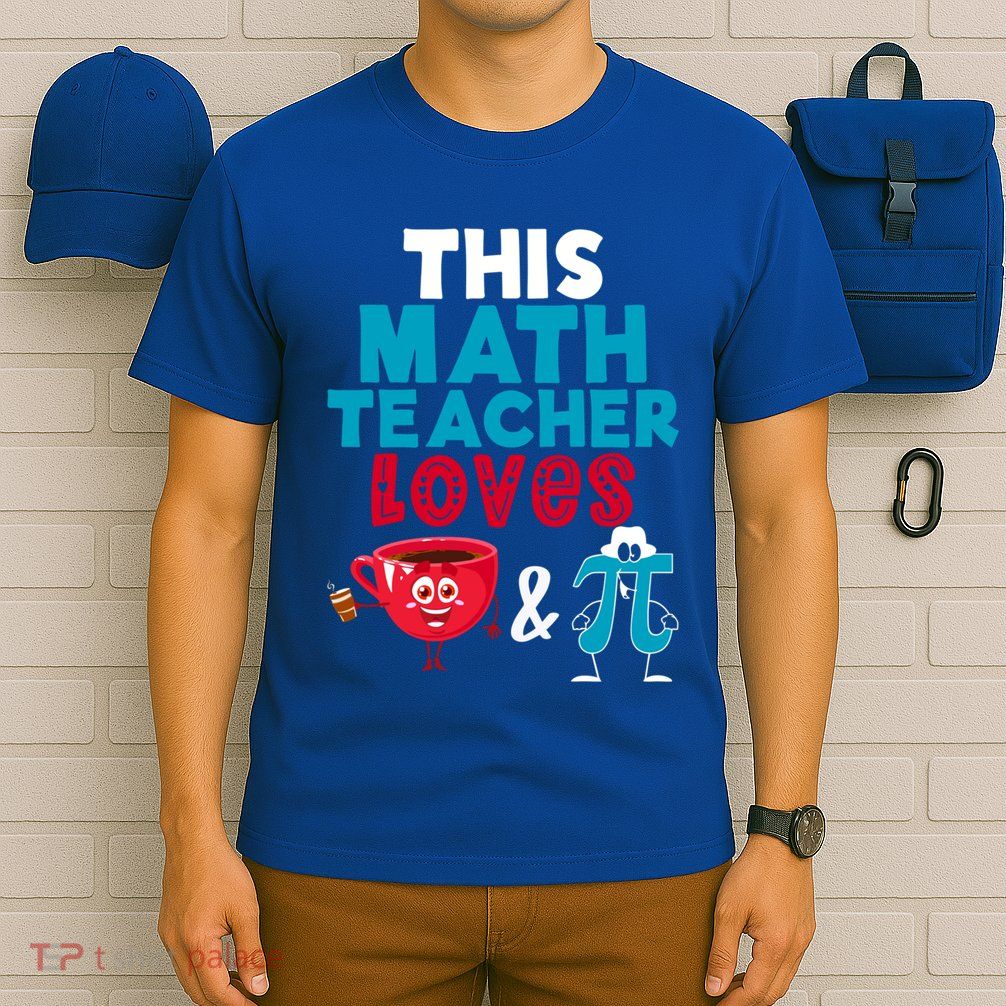 Math Teacher Loves Coffee And Pi Happy Pi Day Math Lover Meaningful Gift T-Shirt